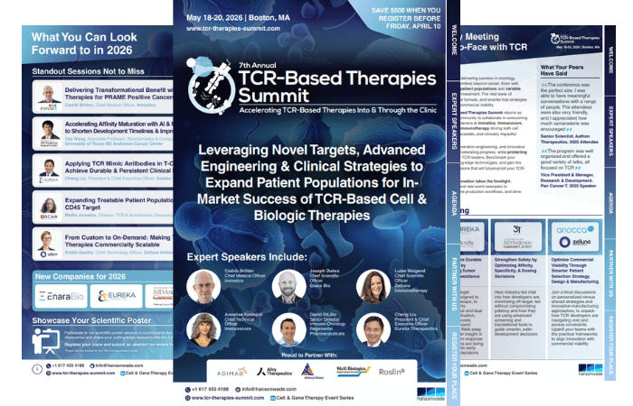 Brochure cover for 7th TCR-Based Therapies Summit 2026